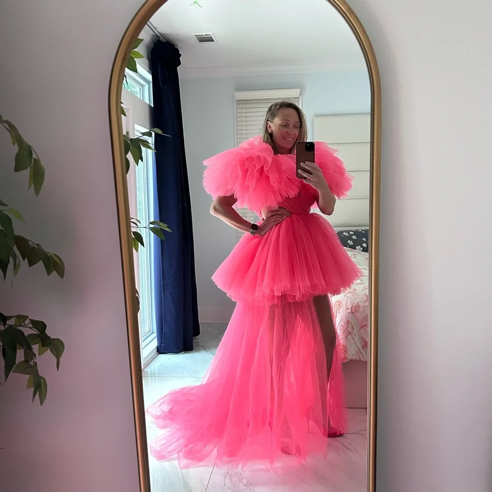 Mew Mews Hot Pink Mini Tulle Party Dress - Picture 3 of 6
